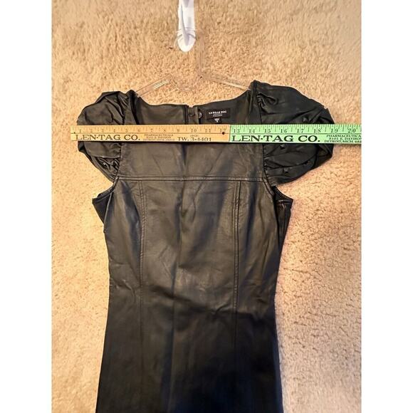 La Belle Roc Faux Leather Mini Dress Sz. S Studded Puff Sleeve Y2K Whimsygoth - Picture 15 of 16